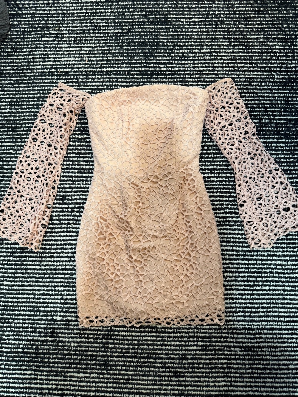 KEEPSAKE the Label Blush Lace Off-Shoulder Mini Dress